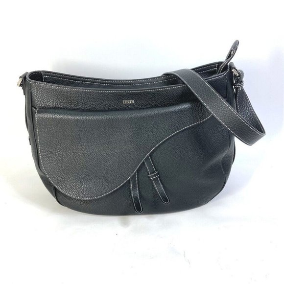 Auth Dior 1ADHO023UL Oblique saddle soft bag Crossbody bag Shoulder Bag Leather - Picture 1 of 10